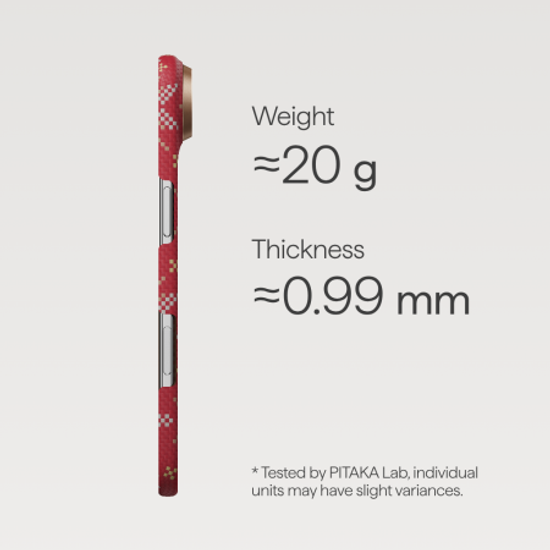 Чехол Pitaka Threads of Winter Ultra-Slim для iPhone 17 Air, красный