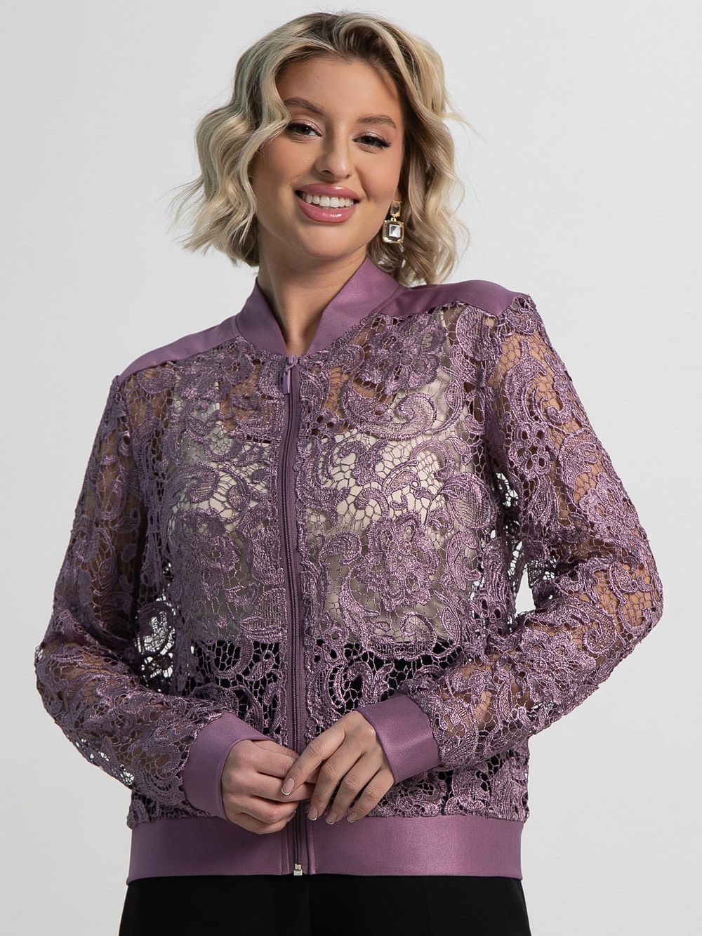 Жакет кружевной Индола (сиреневый) Б15325-3М LT Collection