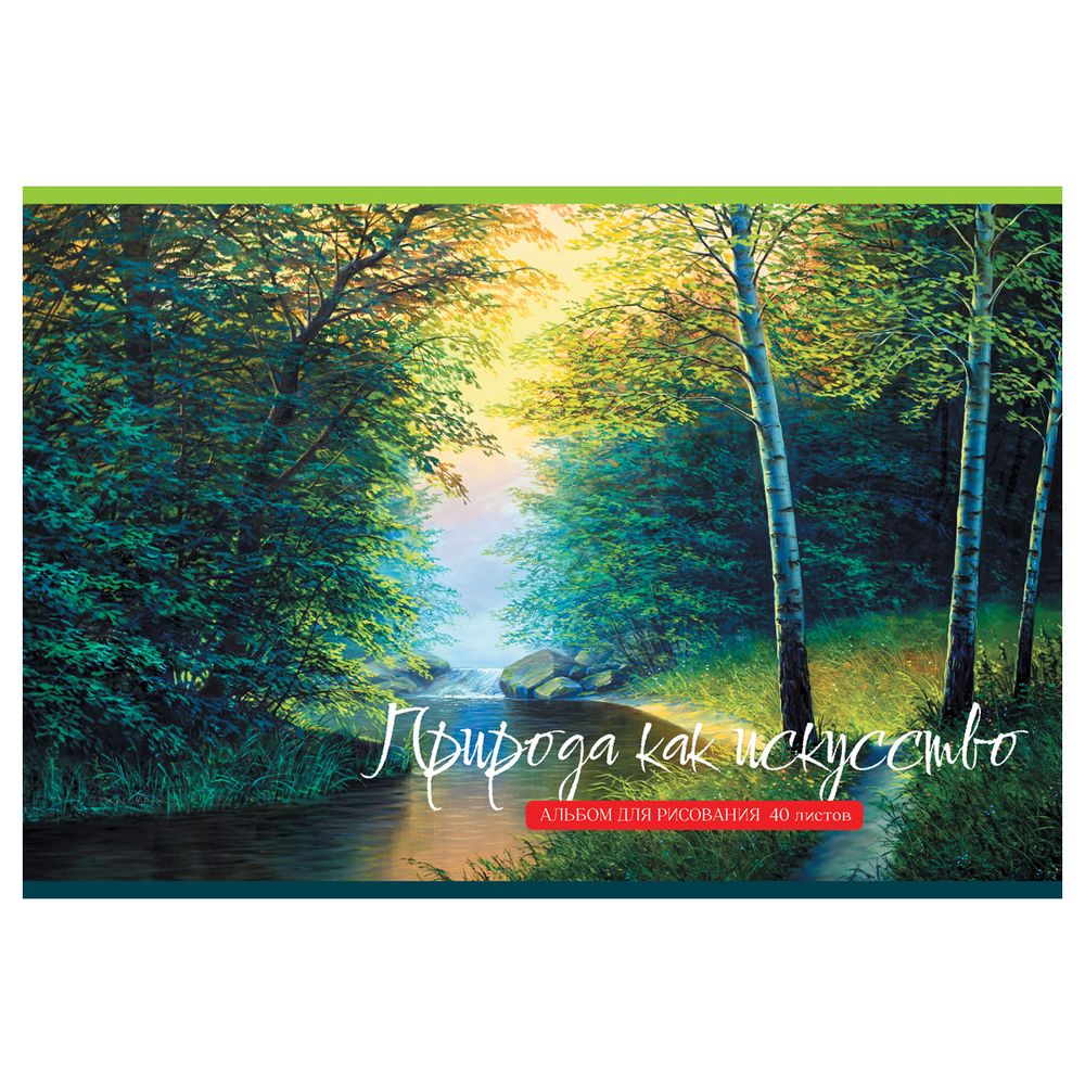 Альбом для рисования 40л, А4, БиДжи Природа как искусство, на гребне, обл. картон