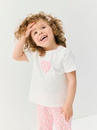 Пижама "Розовый леопард" с коротким рукавом 0+