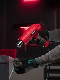 Фен строительный MTX MHG-2000, 2000 Вт, 350-600 градусов, защита от перегрева, корпус нагревательного элемента из жаростойкой слюды, фен технический, 28081