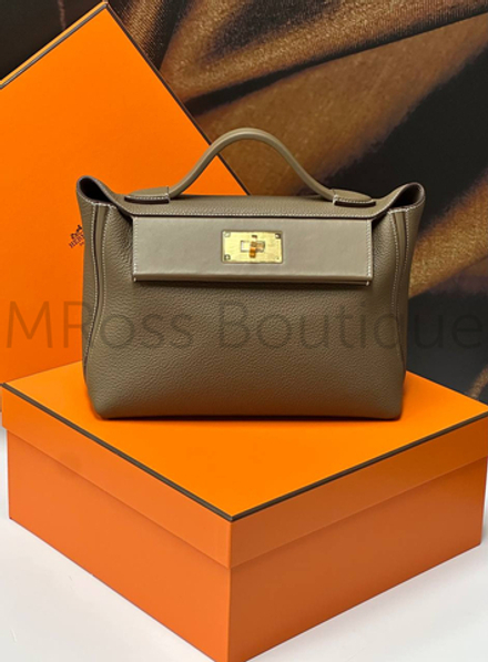 Женская сумка Hermes светло-коричневого цвета