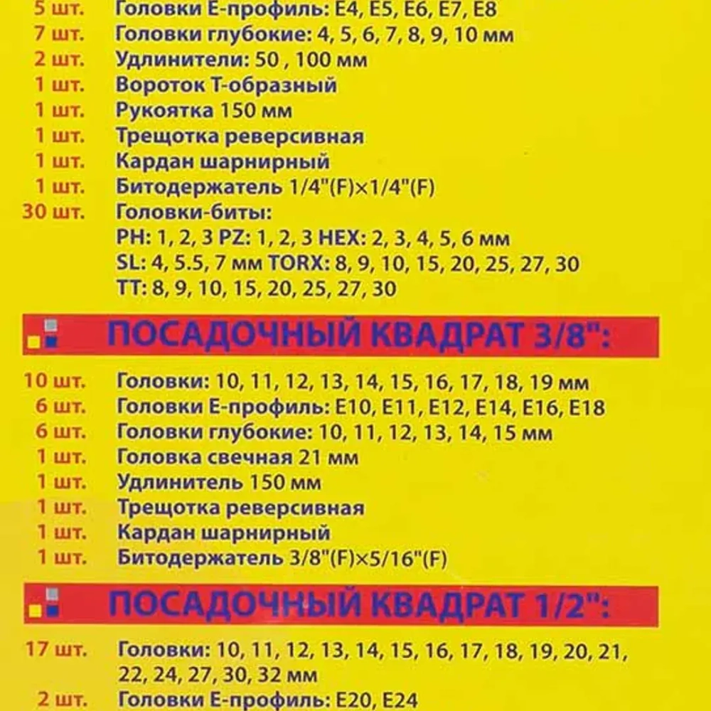 Набор инструментов 171 пр. 1/4'', 3/8'', 1/2''(6гр.) WMC TOOLS WMC-41723-5
