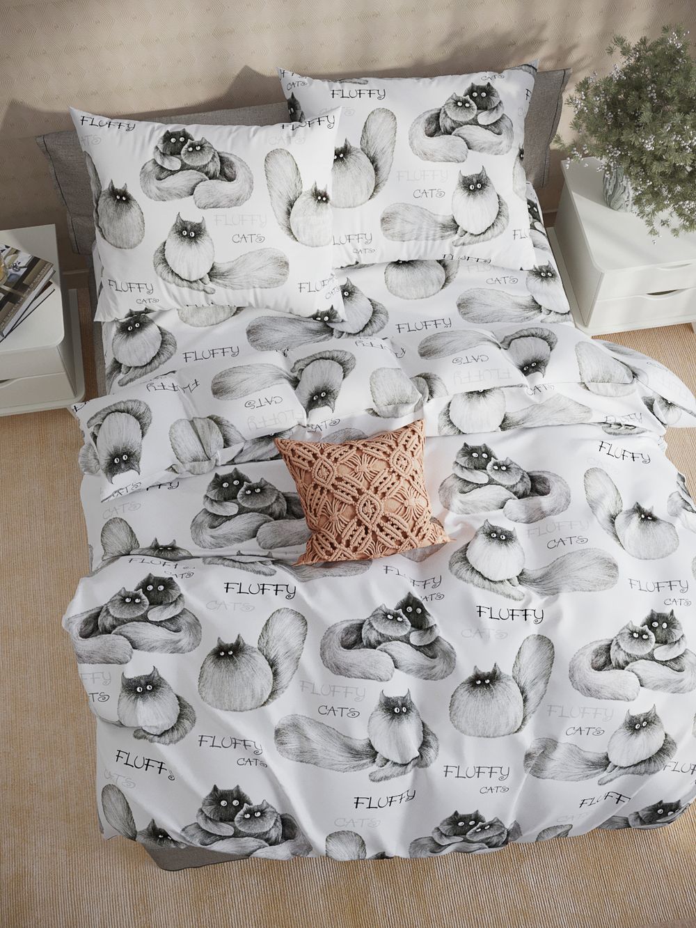 Простынь поплин Сказка "Флиппи" 240x215 см