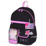 Рюкзак BRAUBERG PASTEL с термонашивками в комплекте, "Black kitty", черный, 40х29х14 см, 273128