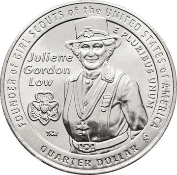 25 центов (1/4 доллара, квотер) 2025 США «Американские женщины - Джульетта Гордон Лоу» (P)