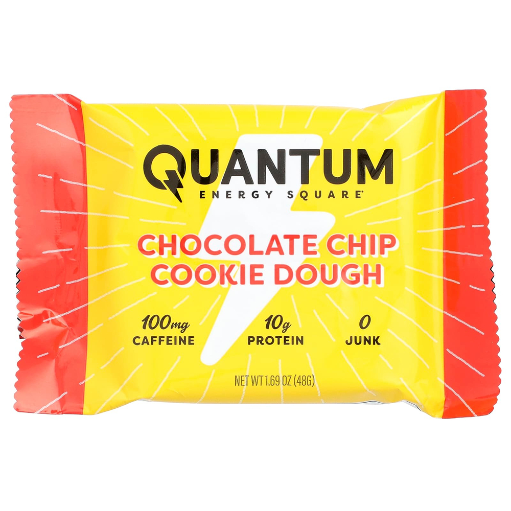 Quantum Energy Square, печенье с шоколадной крошкой, 8 батончиков по 48 г (1,69 унции)