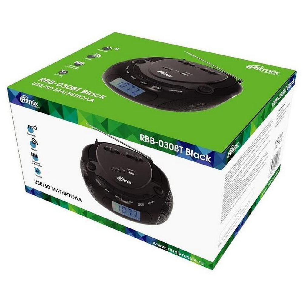 USB/SD Магнитола Bluetooth Ritmix RBB-030BT