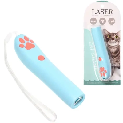 Лазерная указка для кошек «Лапка - Царапка», цвет голубой,1 режим, 16,2*2,6см (работает от 3 батареек AG13)