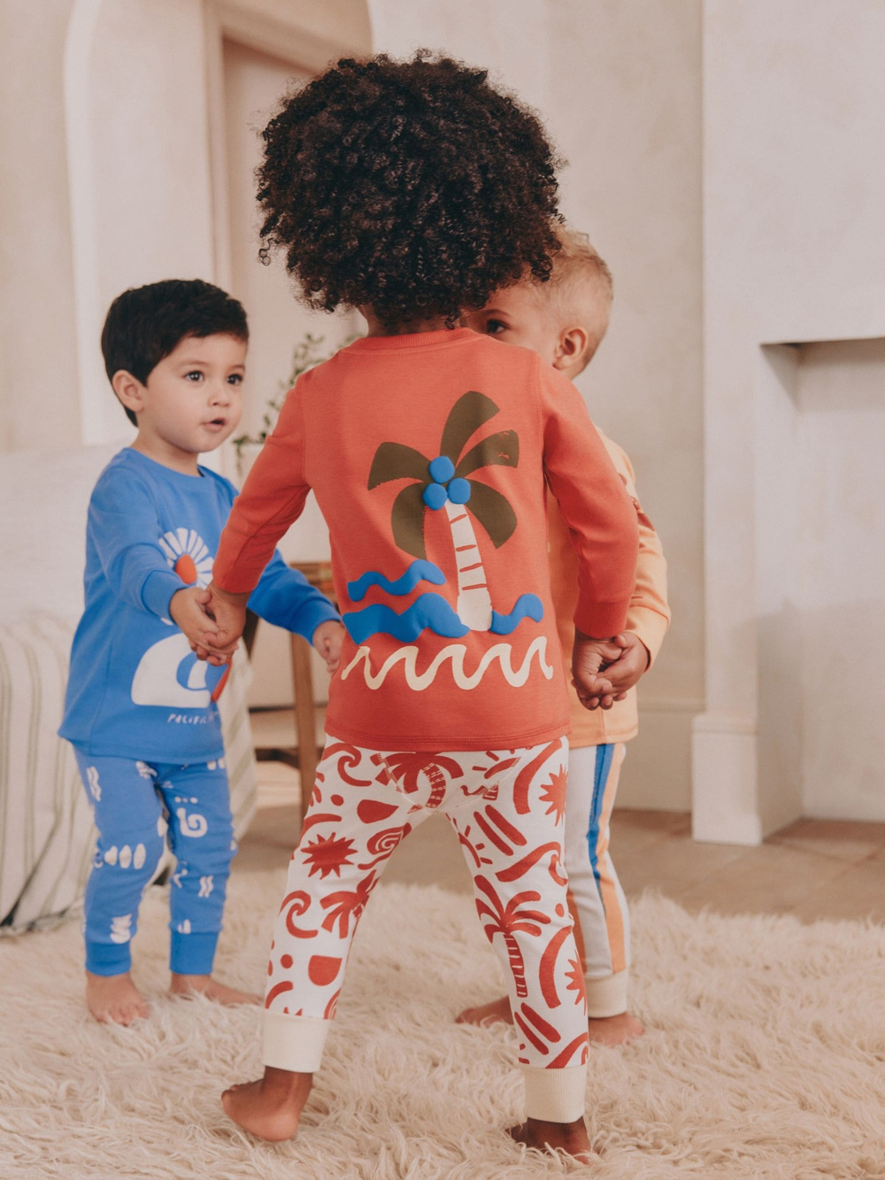 Пижама для мальчика Next AJ0-493, 3 шт., Синий, Бежевый