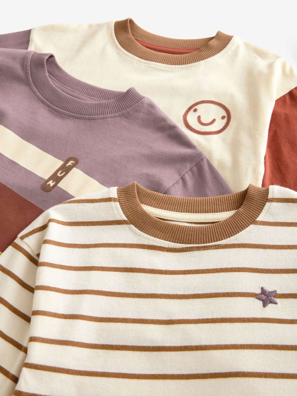 Пижама для мальчика Next B49-052, 3 шт., Бежевый, Сиреневый, Молочный