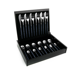 Набор столовых приборов на 6 персон 24 предмета Cutipol Mio matte blue в подарочной упаковке