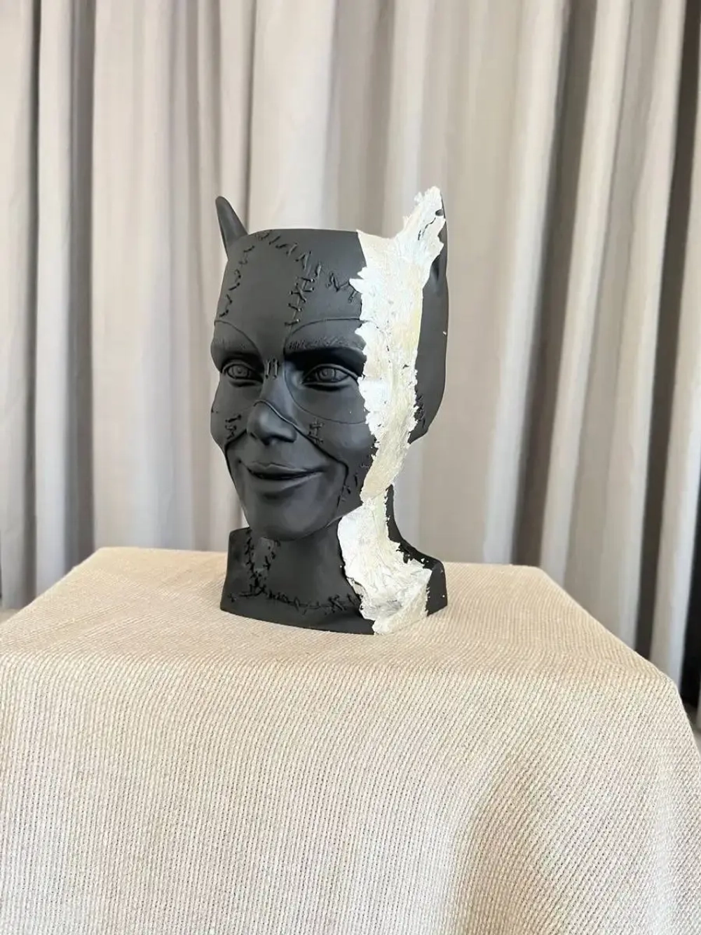 Кашпо Кошка Гипсовая голова Ваза скульптура горшок