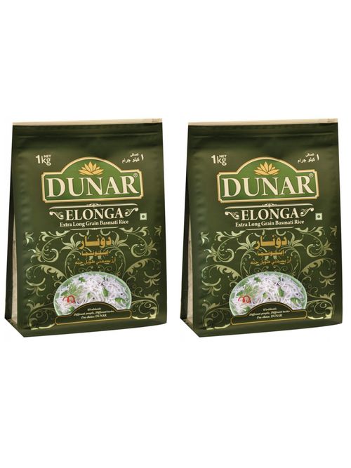 Рис Dunar Basmati Elonga длиннозерный шлифованный 1 кг x 2 шт
