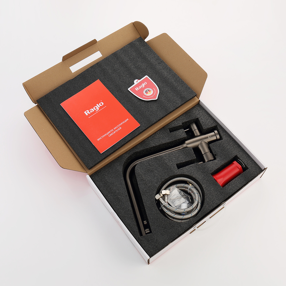 Смеситель для кухни с подключением фильтра Raglo R81.61.09, графит