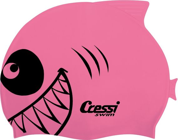 Шапочка для плавания детская Cressi Silicone Kids Cap Shark розовая