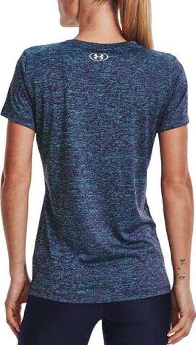 Женская футболка теннисная Under Armour Women's UA Tech Twist T-Shirt - neptune/purple switch