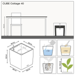 Кашпо с автополивом Lechuza Trend Cube 40x40 см мокко