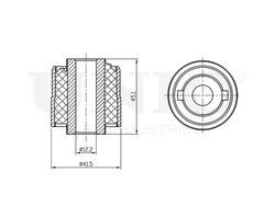 Сайлентблок внешний заднего нижнего рычага UNIO RMP-20633