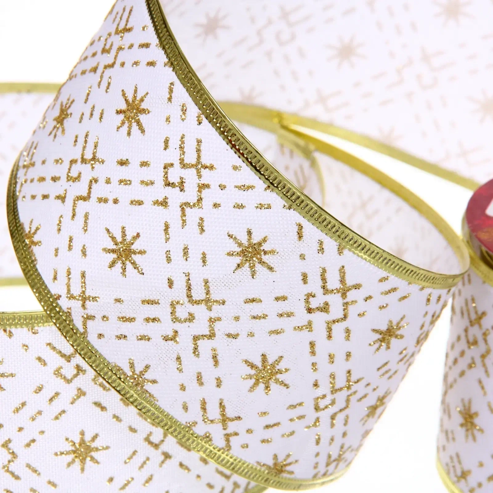 Лента для декорирования «Вьюга» 6,3 см, 2,7 м, Золото