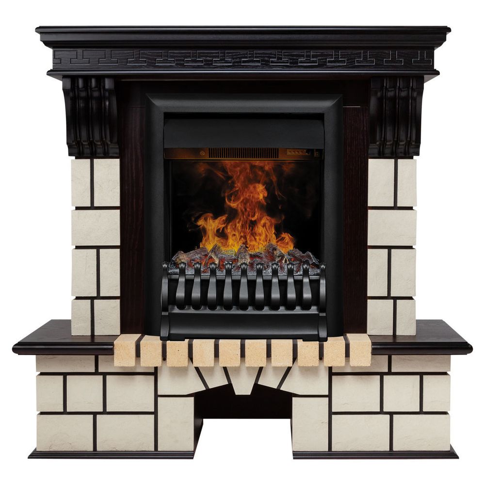 Электрокамин RealFlame Stone STD AO античный дуб с очагом Oregan