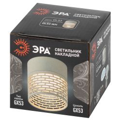 Светильник настенно-потолочный спот ЭРА OL53 WH под лампу GX53 белый IP20 | Накладные светильники