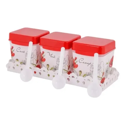 Набор емкостей Маки 1,2л. на подставке (комплект 9 шт)