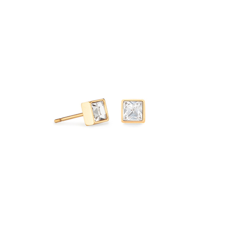 Серьги-пусеты Coeur de Lion Crystal-Gold 0501/21-1816