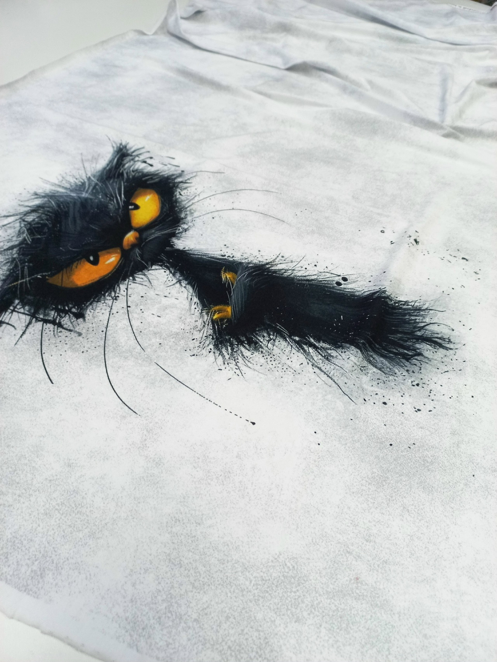 Кулирка с лайкрой Купон Чернильный кот 80см