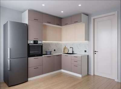 Кухонный гарнитур угловой Латте 2200х1700 (38 мм)