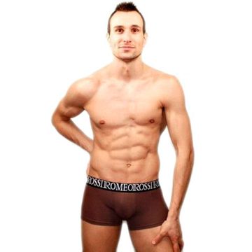 Мужские трусы боксеры коричневые Romeo Rossi Bik Brown Boxers RR5002-15