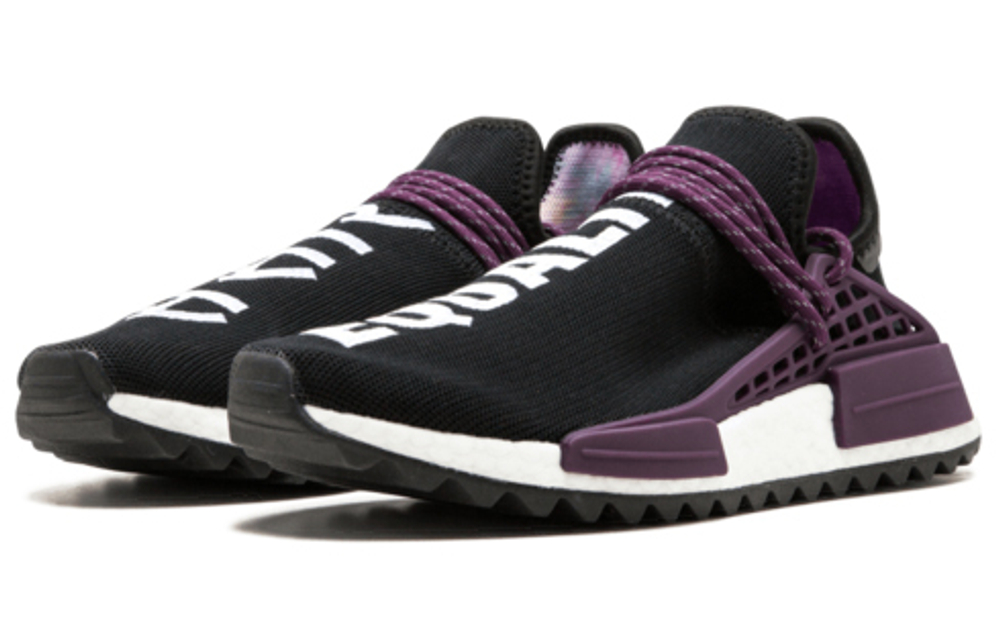 Pharrell Williams x adidas originals Pharrell Hu low-cut sports casual shoes for men and women the same style black and purple