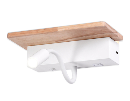 Ambrella Настенный светодиодный светильник с выключателем, USB портом и полкой Wall FW290