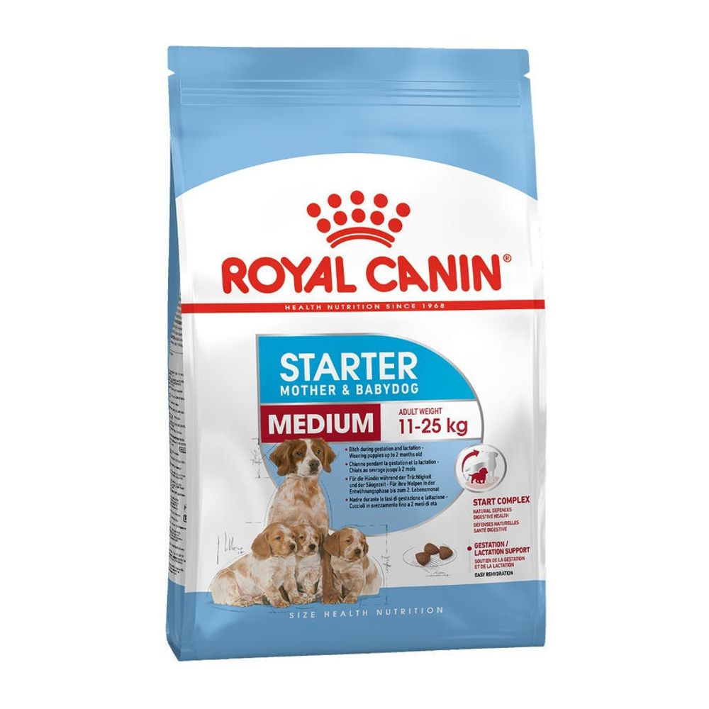 Корм сухой Royal Canin Medium Starter, для щенков до 2-х месяцев, беременных и кормящих сук 4кг