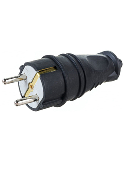 Вилка штепсельная прямая с/з, 16А, евро (каучук) NE-AD