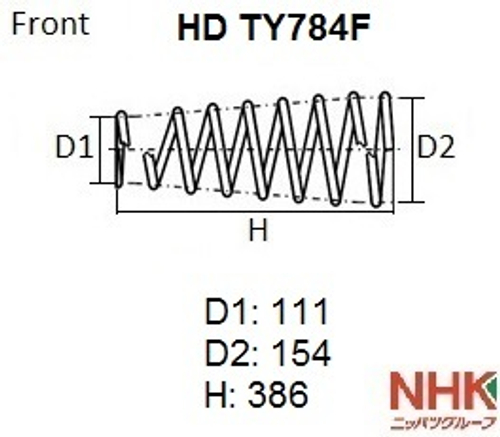 Пружина подвески усиленная NHK HEAVY DUTY (HD) (Кратность 2шт.) HDTY784F