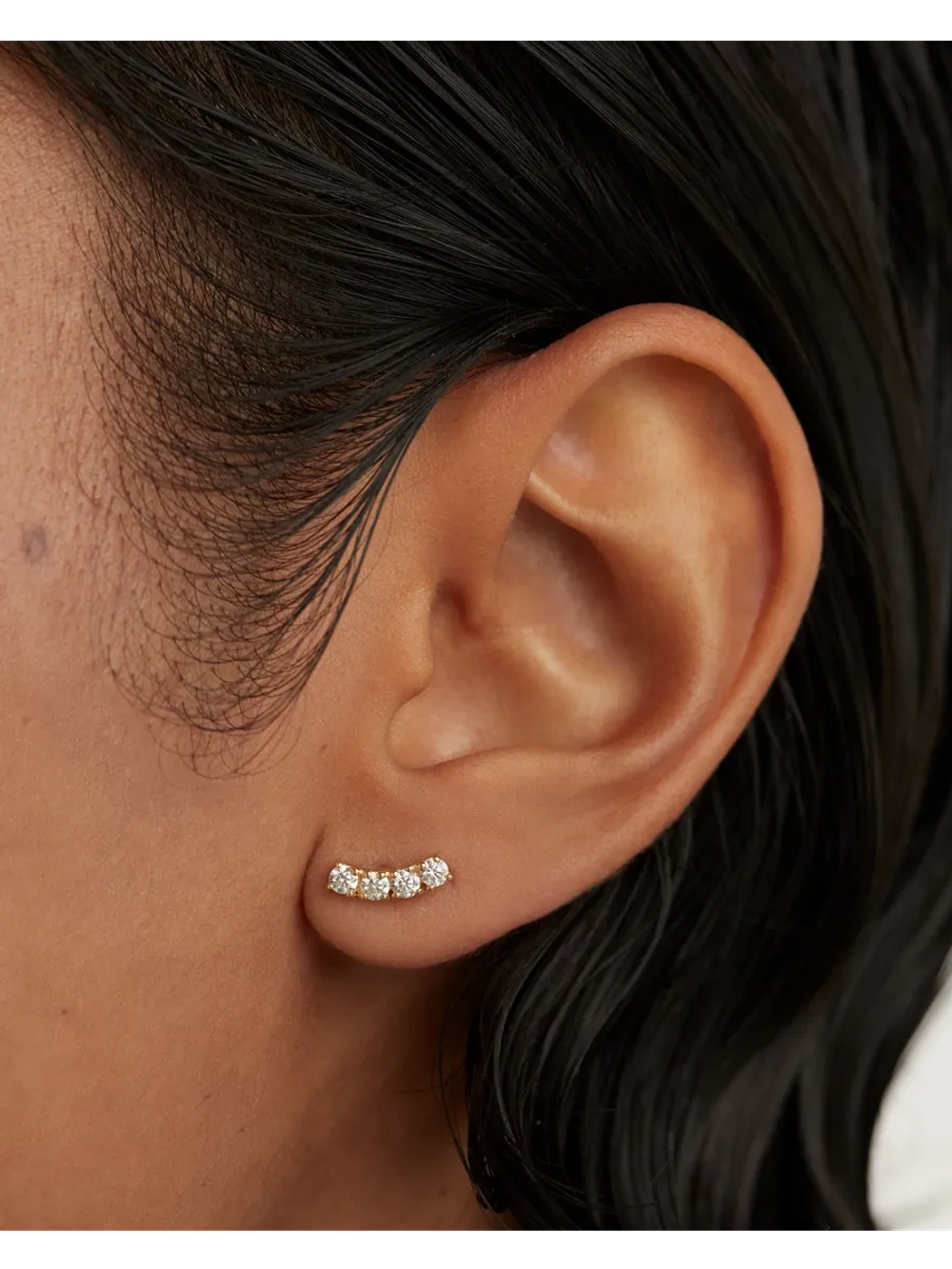 Одиночная серьга Uma серебро 925 пробы покрытое золотом