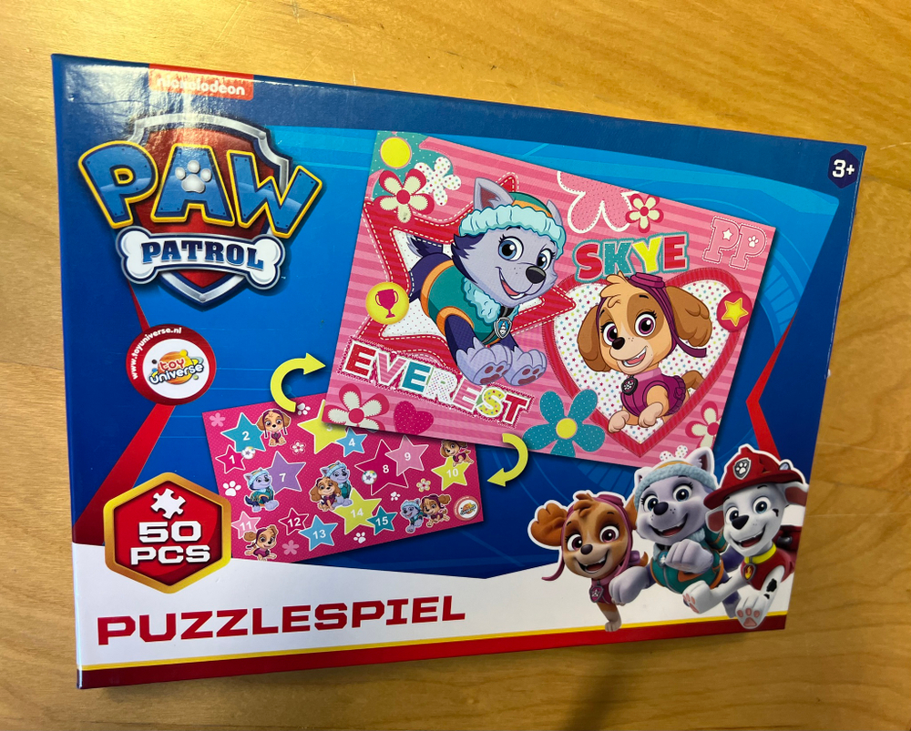 Paw Patrol Puzzle 50 Teile mit Spiel auf der Rückseite щенячий патруль