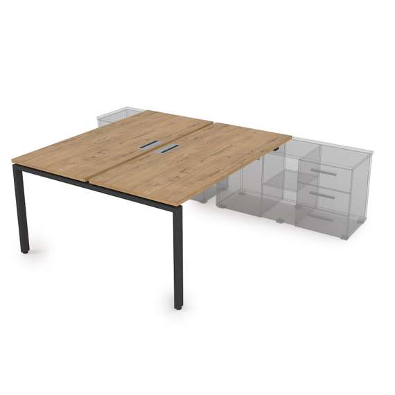 СПБ-П.979 Стол системы БЕНЧ на 2 рабочих места, для крепления на тумбу (1400*1435*750)