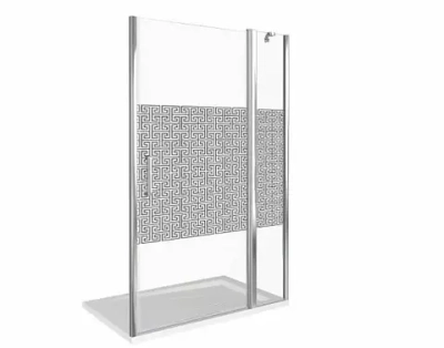 Душевая дверь в нишу Bas Fantasy WTW 140*185 L/R зеркальный рисунок с поддоном 3см