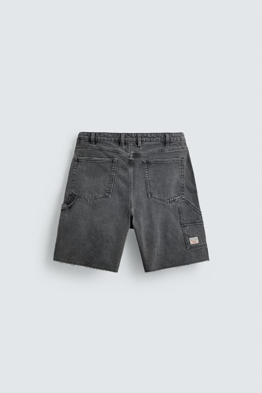 ZARA ШОРТЫ КАРГО С КАРМАНОМ, ТЕМНО-СЕРЫЙ