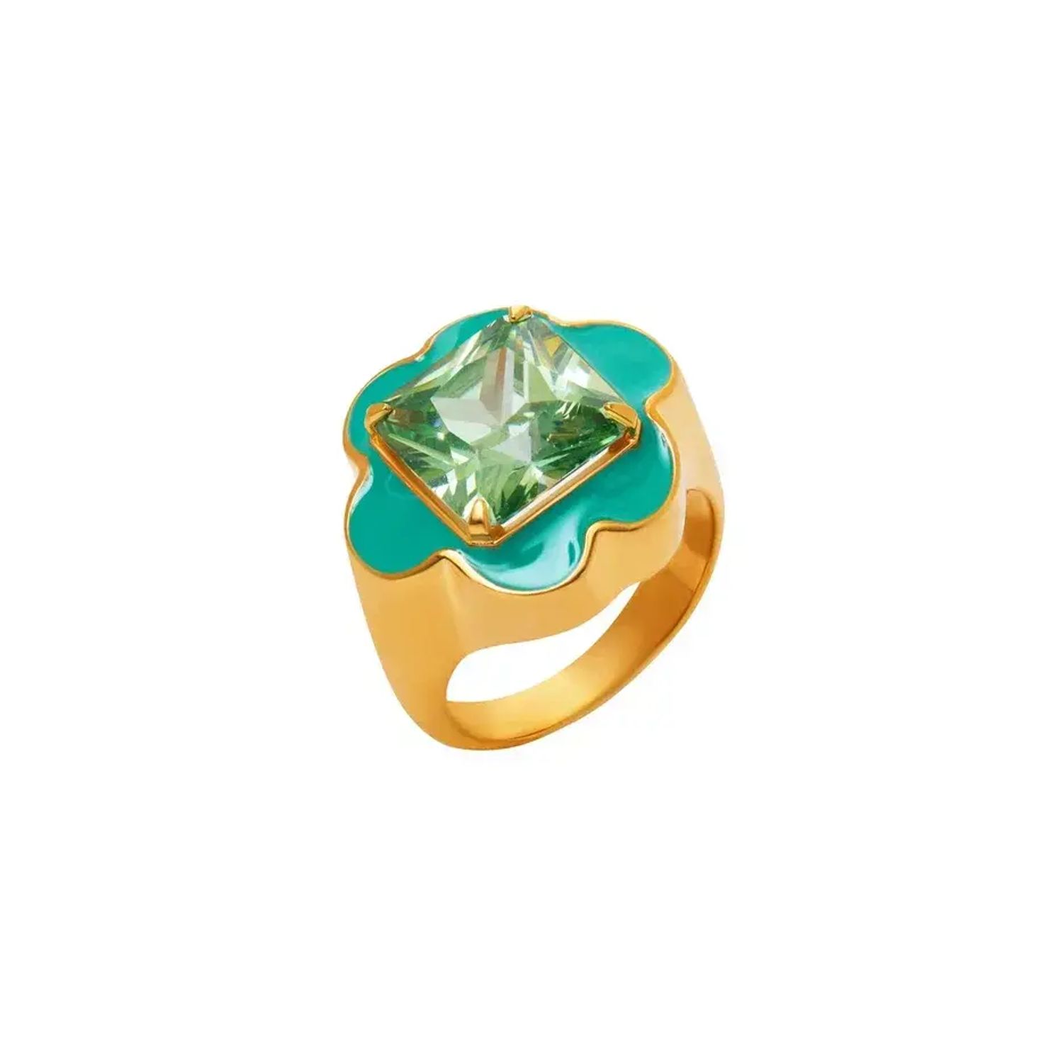 Кольцо Stern Flower Ring - Green