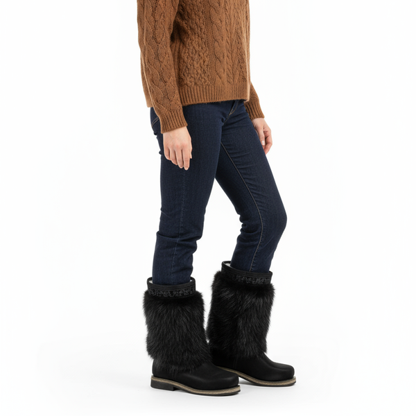 Унты женские из меха бобра и кожи