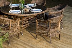 "Эспрессо–150 S" обеденная группа плетеная, цвет коричневый