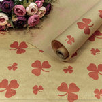 Бумага В рулоне "Цветок" 72 см х 10 м Верже (Красный, Крафт)