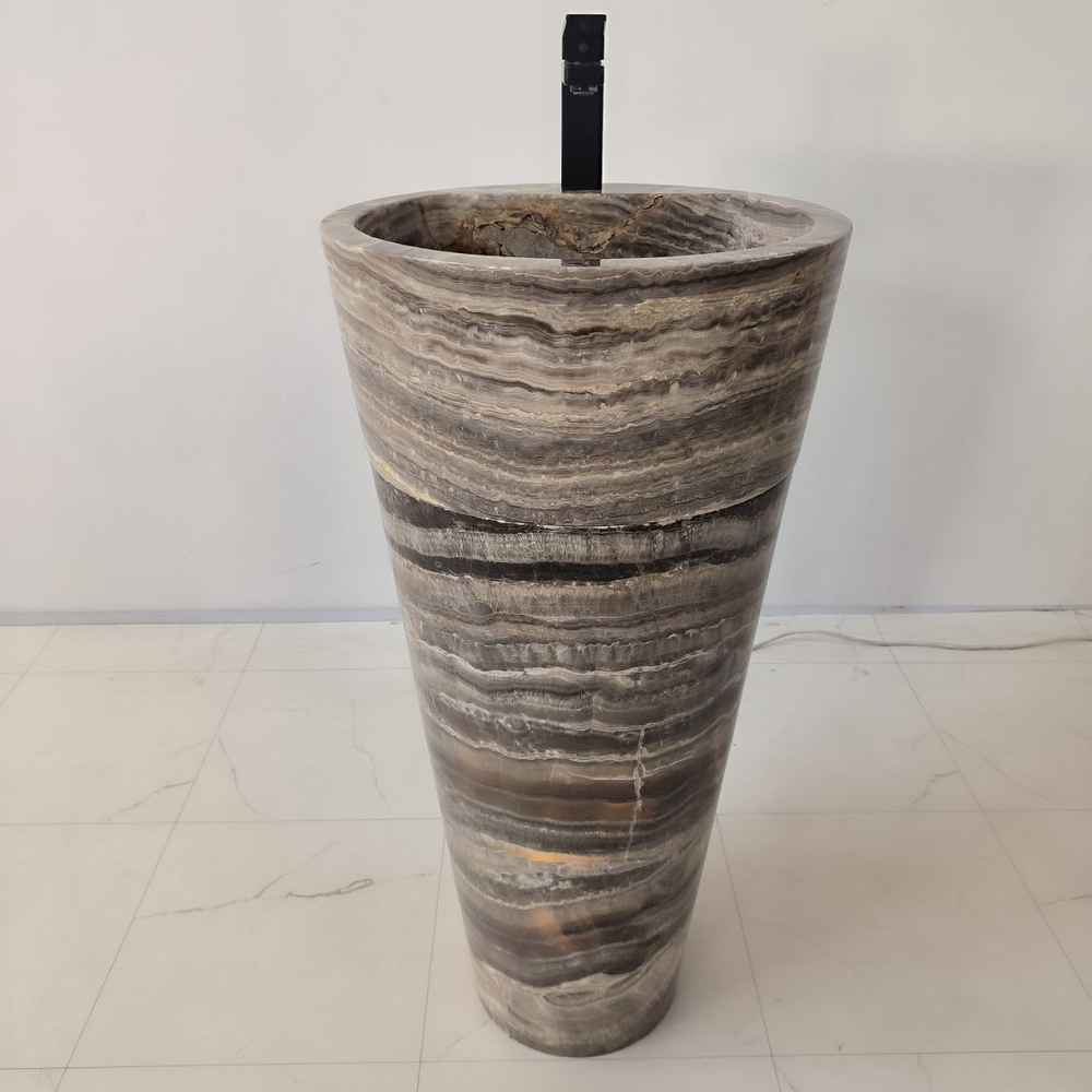 Раковина напольная из оникса Grey ON-04202 (45*45*90)