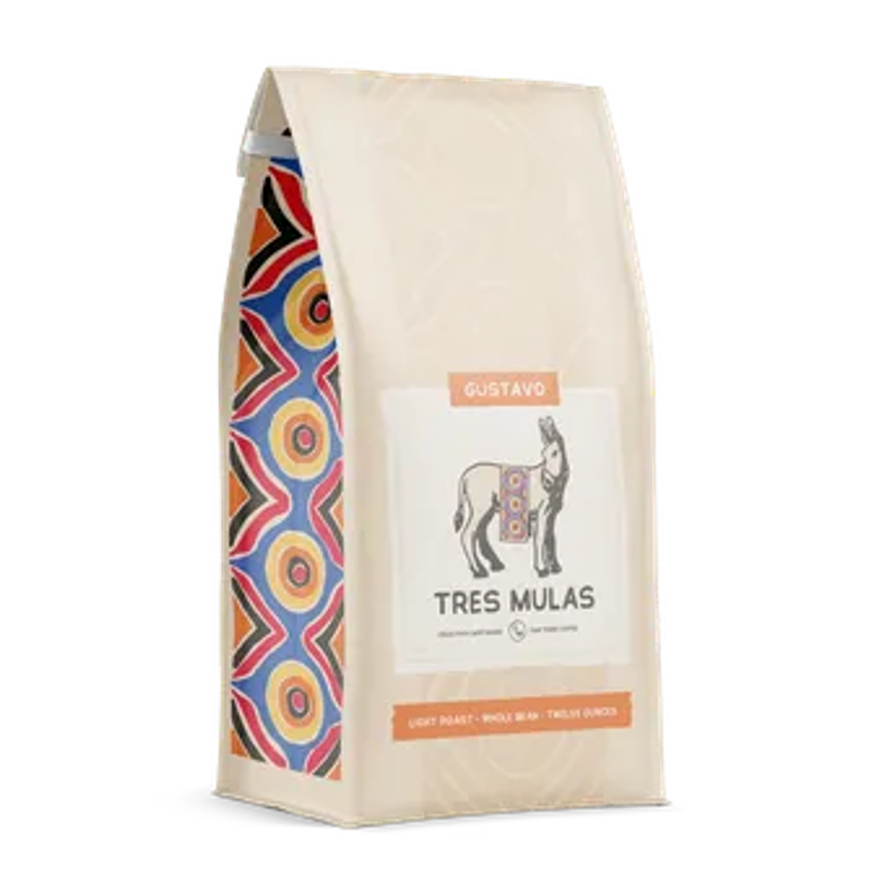 Брендированный квадропак для кофе 1000гр, 140 мкм. 140х325х95 мм