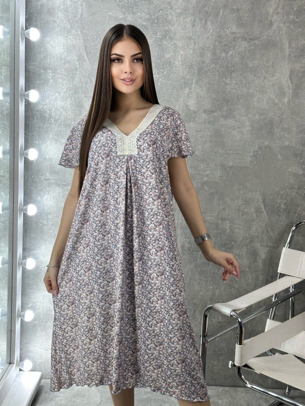 Сорочка с крылышками E0008 серый