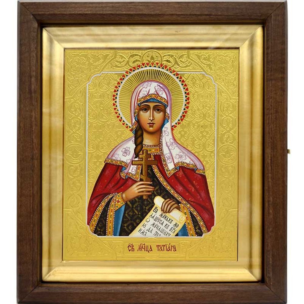 Татьяна Римская Святая мученица. Рукописная икона в киоте