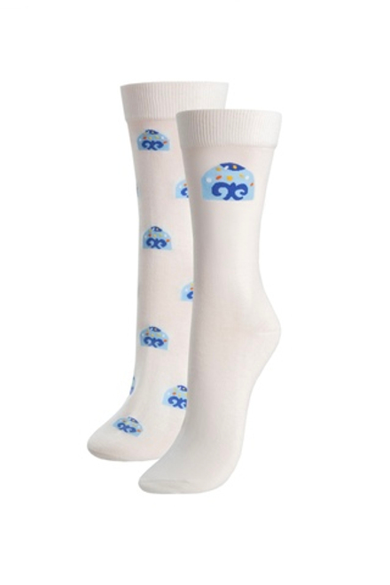 Носки QAZAQ SOUL женские (2 пары) Юрта голубая